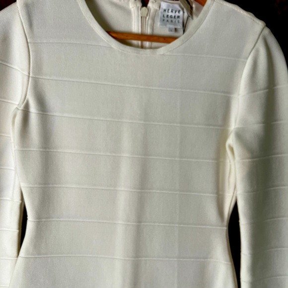 Herve leger mini ivory dress with tags never worn - Picture 1 of 3